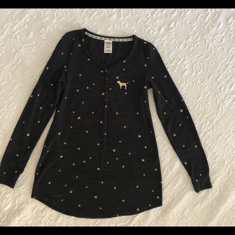 Pink by Victoria Secret Sleepwear Long Sleeves Shirt - Picture 2 of 7